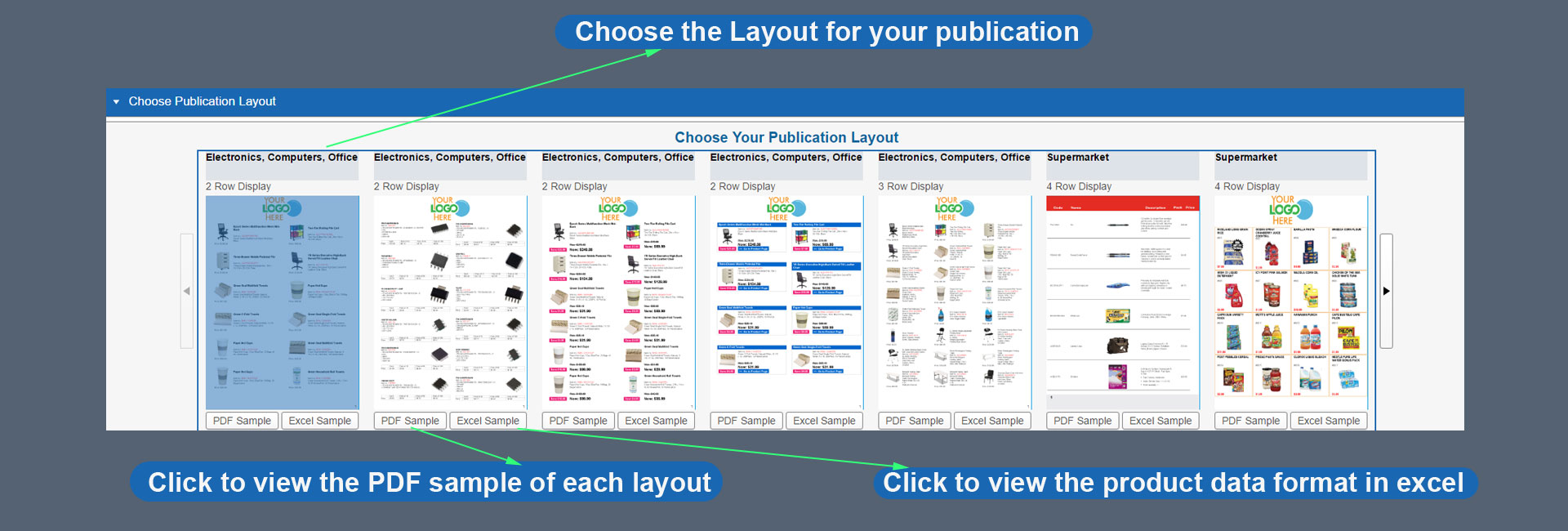 step1- Choose a look for your product catalog